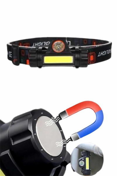 Kafa Lambası Çalışma Işığı Süper Parlak Mıknatıslı Lityum Lion Pilli