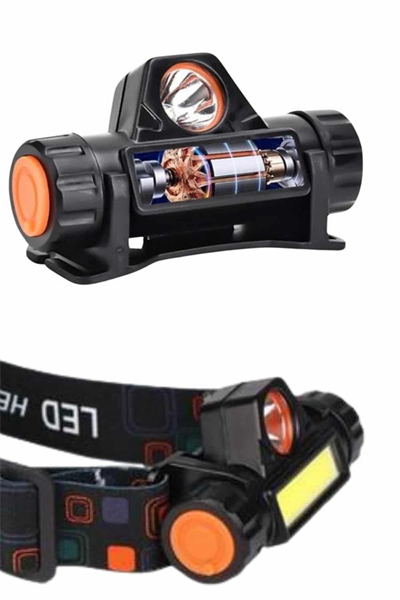 Kafa Lambası Çalışma Işığı Süper Parlak Mıknatıslı Lityum Lion Pilli