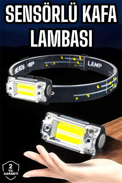 Kafa Lambası El Fenerli Kamp Lambası USB Şarjlı Esnek Lamba