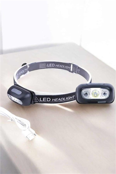 Kafa Lambası Kamp Lambası Sensörlü Şarjlı Ayarlanabilir