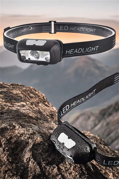 Kafa Lambası Kamp Lambası Sensörlü Şarjlı Ayarlanabilir