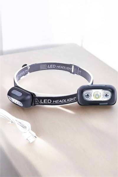 Kafa Lambası Kamp Lambası Sensörlü Şarjlı Ayarlanabilir