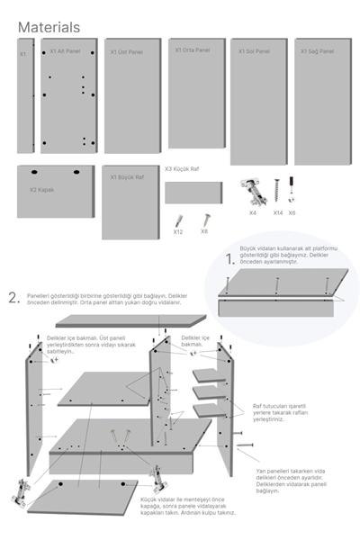 Kahve Köşesi Mutfak Rafı Çok Amaçlı Dolap Mutfak Stand Mutfak Bango Beyaz Ceviz
