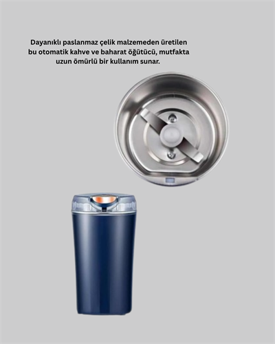 Kahve ve Baharat Öğütücü Otomatik Mekanizmalı Dayanıklı Çelik