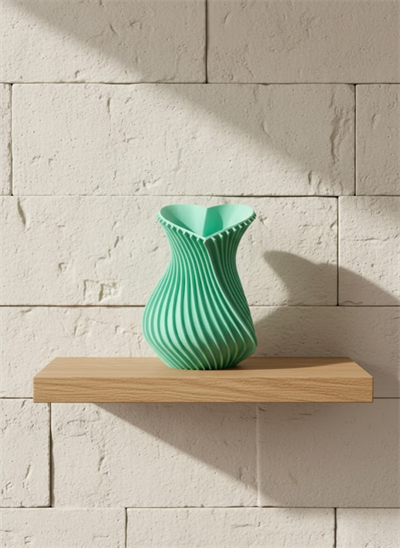 Kalpli Turkuaz Dekoratif Vazo 24 cm Modern Şık Tasarım