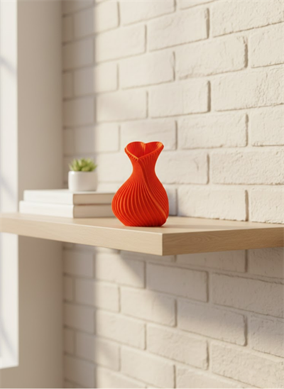 Kalpli Turuncu Dekoratif Vazo 11 cm Modern Şık Masaüstü Aksesuar