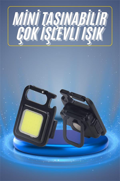 Kamp Çadır Lambası Şarjlı El Feneri Işıldak Anahtarlık Mini Mıknatıslı