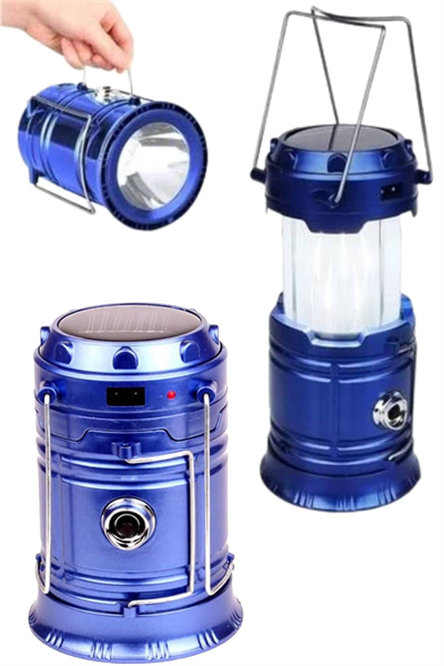 Kamp Feneri Şarj Edilebilir Güneş Enerjili Işıldak USB Şarjlı