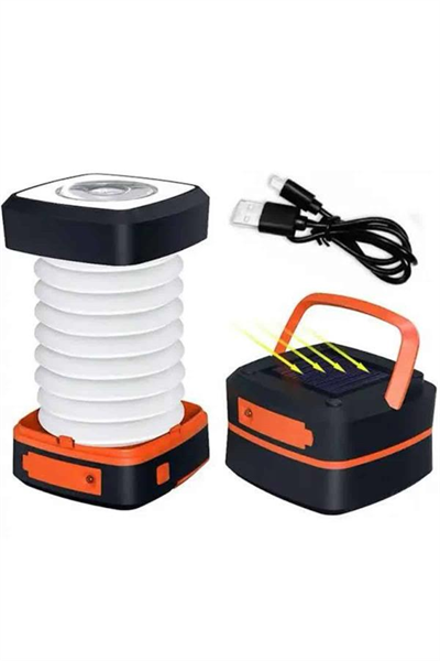 Kamp Lambası Katlanabilir Lamba Solar Şarjlı Led Lamba El Fenerli