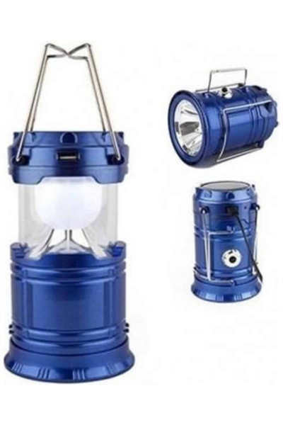Kamp Lambası Solar Şarjlı Kızaklı Kamp Feneri Led Lamba Işıldak