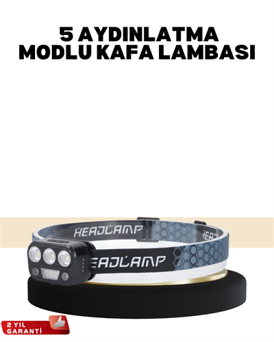 Kamp ve Trekking İçin Sensörlü LED Kafa Lambası