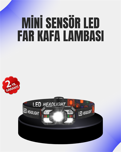 Kamp ve Yürüyüş İçin Sensörlü LED Kafa Feneri Ayarlanabilir