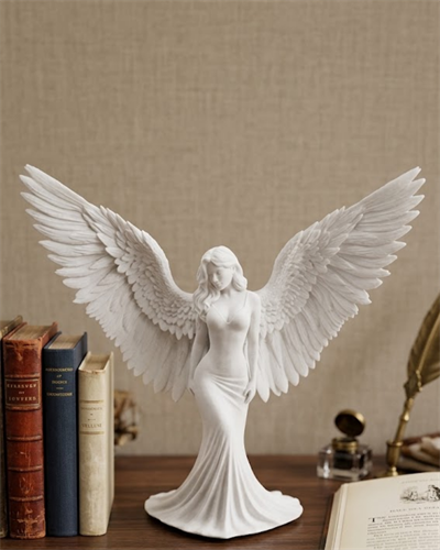 Kanatlı Melek Figürü 3D Baskı Dekoratif Heykel Biblo Ev Ofis Aksesuarı