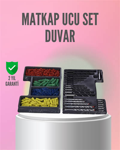 Kapsamlı Matkap Ucu Seti Organizer Kutulu Ahşap Metal Beton Delme