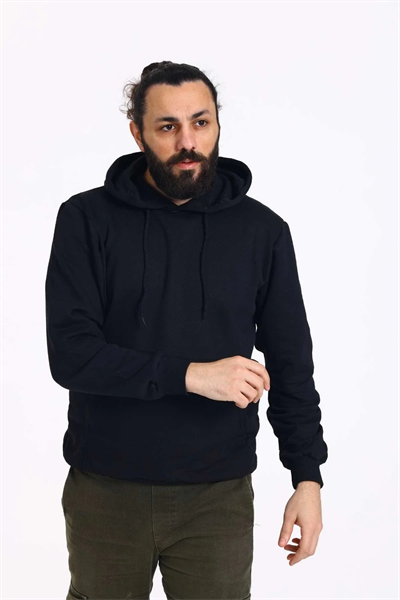 Kapüşonlu İçi Polarlı Regular Kalıp Erkek Sweatshirt Kırmızı