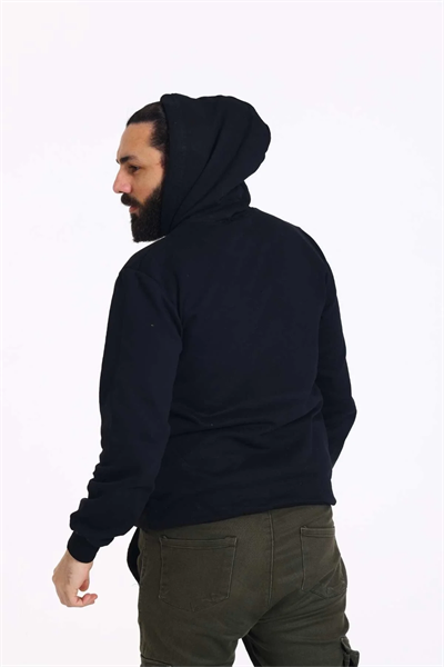 Kapüşonlu İçi Polarlı Regular Kalıp Erkek Sweatshirt Kırmızı
