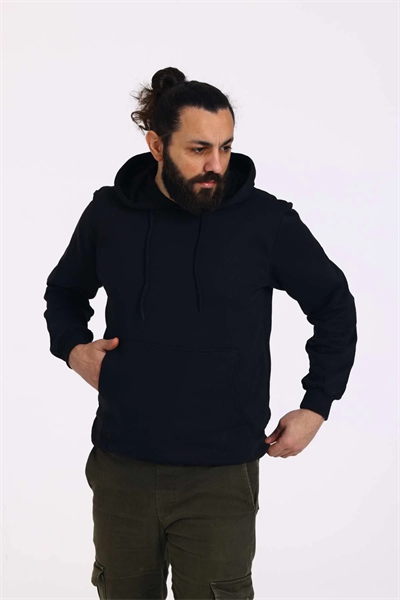 Kapüşonlu İçi Polarlı Regular Kalıp Erkek Sweatshirt Kırmızı