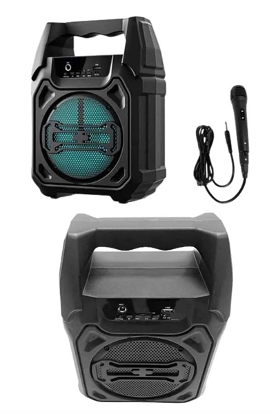 Karaoke Mikrofonlu Fm Radyolu Bluetooth Hoparlör Yüksek Ses Kaliteli