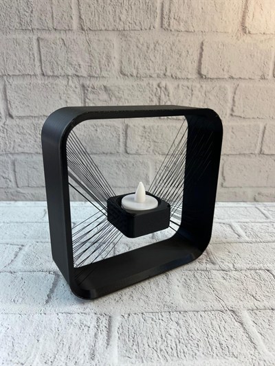 Kare Askılı Mumluk Duvara Asılan Şık Dekoratif Mumluk 16×16 cm
