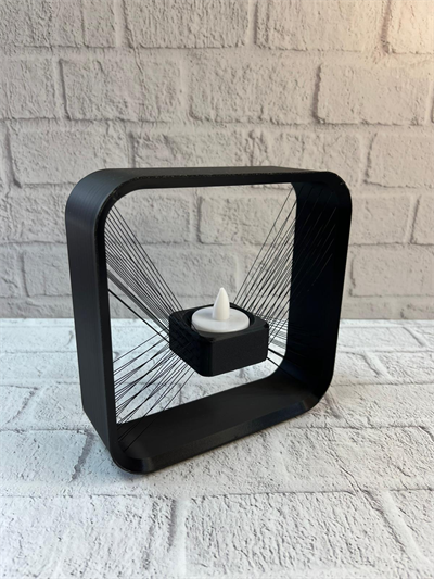 Kare Askılı Mumluk Duvara Asılan Şık Dekoratif Mumluk 16×16 cm