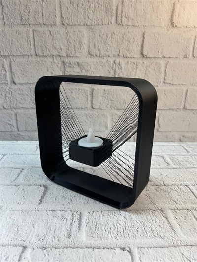 Kare Askılı Mumluk Duvara Asılan Şık Dekoratif Mumluk 16×16 cm