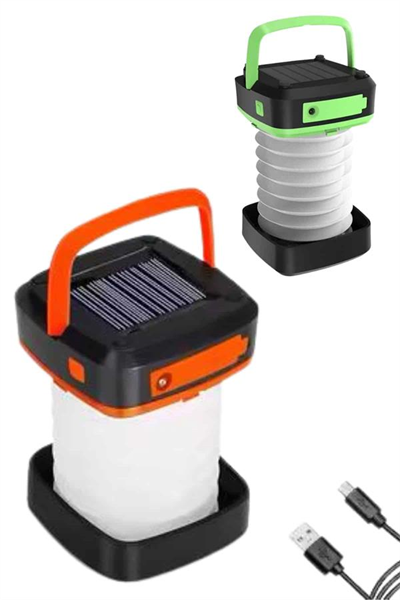 Katlanabilir Kamp Lambası Akordiyon Lamba Şarjlı 3 Kademeli Solar