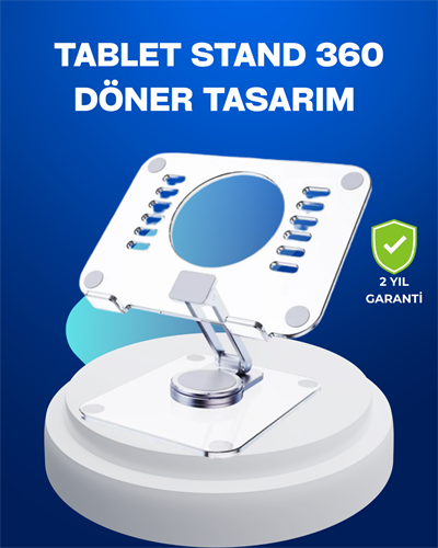 Katlanabilir Tablet Standı Ayarlanabilir Kaymaz Şeffaf Tasarım