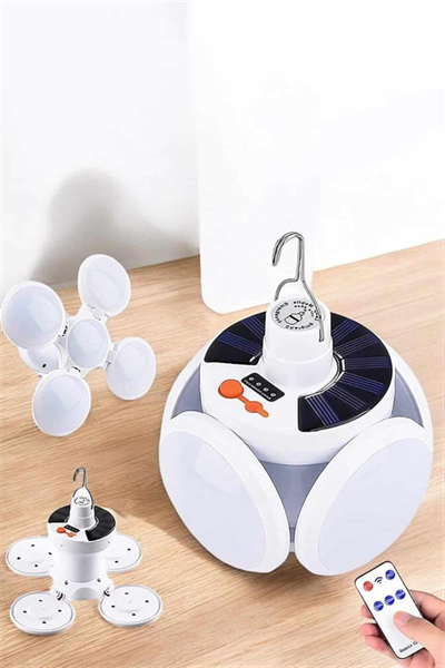 Katlanabilir Taşınabilir Kamp Lambası Işıldak Beyaz Işık Güneş Enerjili Solar Aydınlatma