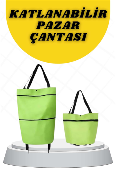 Katlanabilir Tekerlekli Alışveriş Çantası Pratik ve Detaylı Pazar Arabası