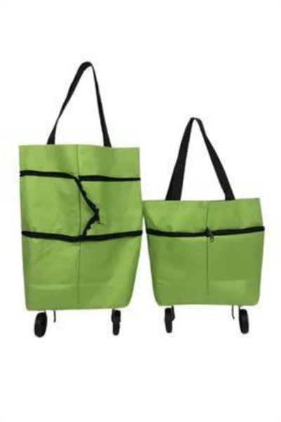 Katlanabilir Tekerlekli Çantalı Çarşı Pazar Arabası Alışveriş Çantası Piknik Çantası
