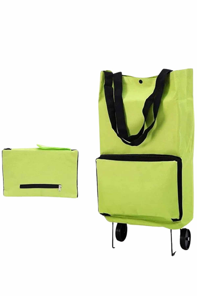 Katlanabilir Tekerlekli Çantalı Çarşı Pazar Arabası Alışveriş Çantası Piknik Çantası