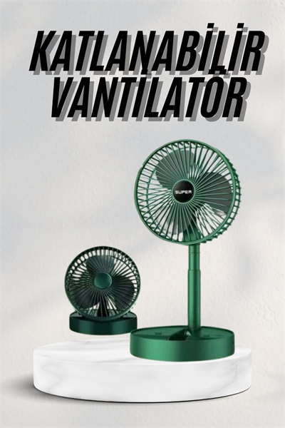 Katlanabilir Teleskopik Şarjlı Fan Masaüstü Soğutucu Vantilatör