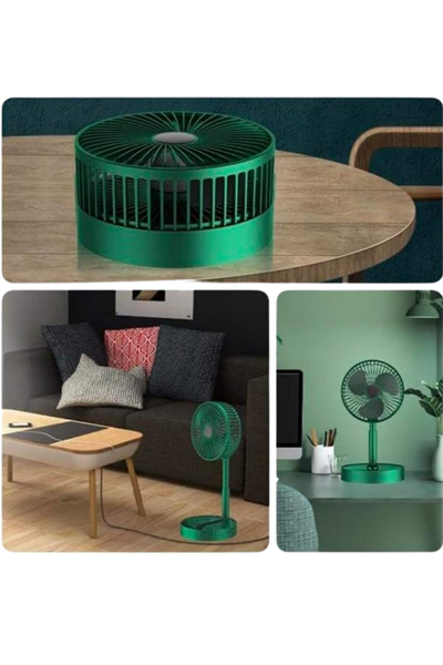 Katlanabilir Teleskopik Şarjlı Fan Masaüstü Soğutucu Vantilatör
