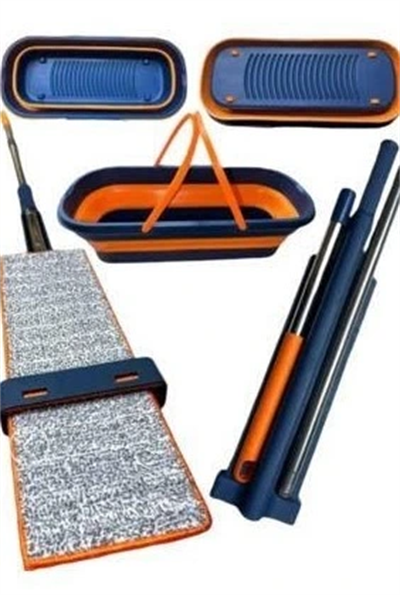 Katlanabilir Temizlik Mopu ve Tekerlekli Kova Seti