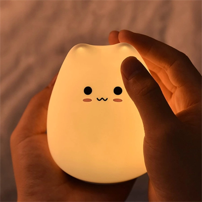 Kedi Tasarımlı Renk Değiştirebilen Dokunmatik Gece Lambası