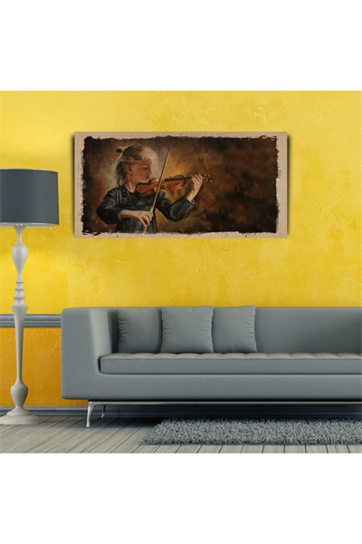 Kemancı Kız Canvas Tablo (60x120)