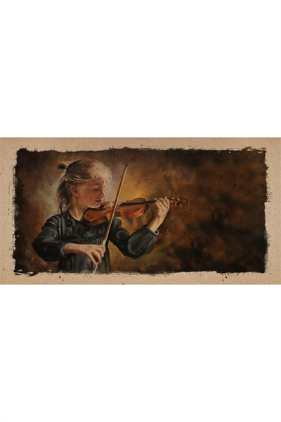 Kemancı Kız Canvas Tablo (60x120)
