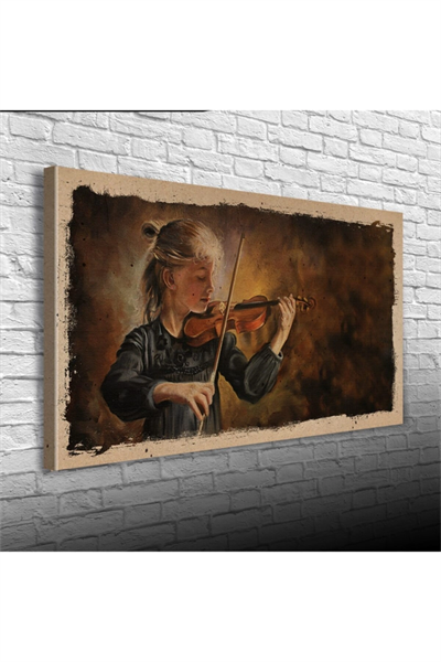 Kemancı Kız Canvas Tablo (60x120)