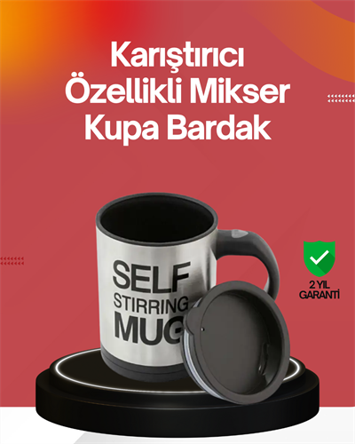 Kendi Kendini Karıştıran Termos Kupa | Güçlü Motor ve Çift Katmanlı Isı Koruma