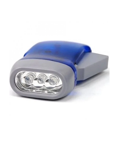 Kendiliğinden Şarjlı El Feneri Pilsiz Dinamolu 3 LED Taşınabilir