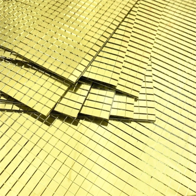 Kendinden Yapışkanlı Aynalı Kare Gold Sticker 30x30 Cm