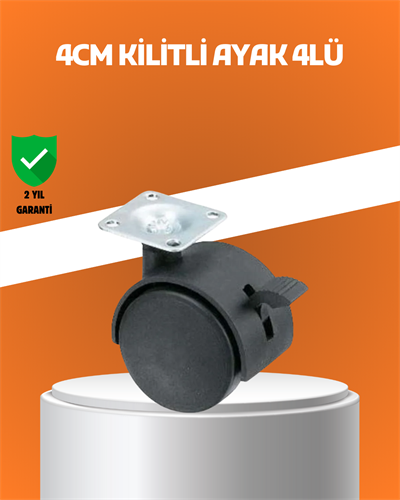 Kilitli Mini Tekerlek Ayak 4 cm 4’lü Set