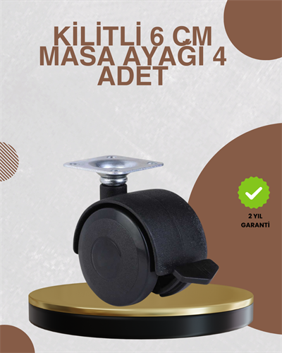 Kilitli Mobilya Ayağı 6 cm 4’lü Set Zemin Korumalı