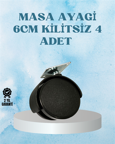 Kilitsiz Mobilya Tekerleği 6 cm 4 Adet Dayanıklı Tasarım