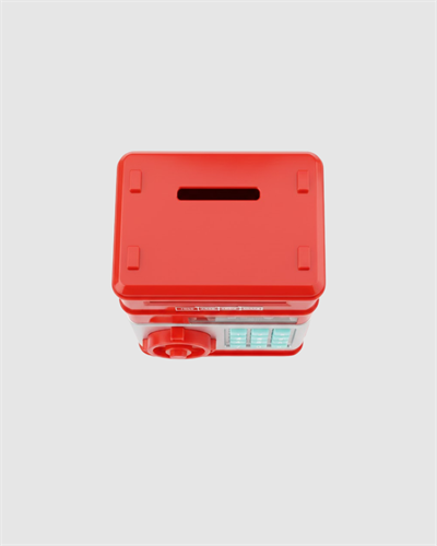 Kırmızı ATM Tasarımlı Şifreli Para Kasası Kumbara
