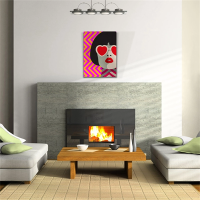 Kırmızı Gözlüklü Kadın Kanvas Tablo 50 x 70