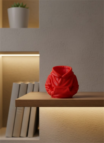 Kırmızı Hoodie Kalemlik 10x10 cm Masa Üstü Düzenleyici