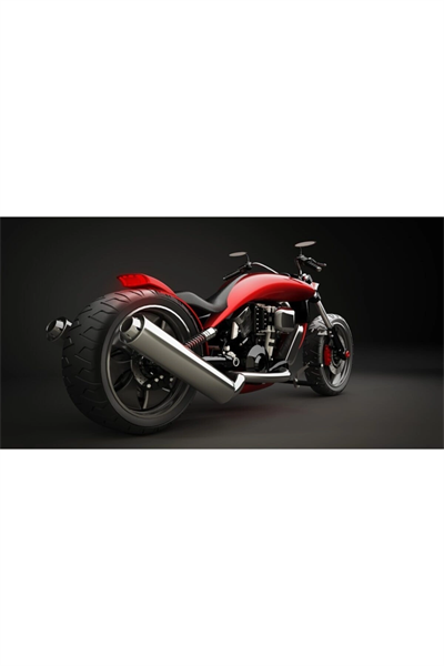 Kırmızı Naked Motor Canvas Tablo (60x120)
