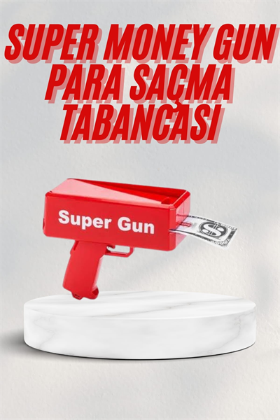 Kırmızı Parti Oyuncağı Para Saçma Fırlatma Tabancası Makinesi Super Money