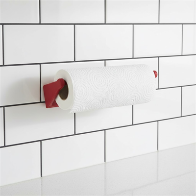 Kırmızı Peçete Askısı Mutfak Duvar Tipi Peçetelik Organizer